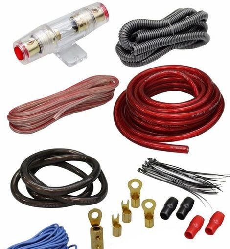 Complete 6 Channels 2000W 4 Gauge Amplifier Installation Wiring Kit Amp PK6 Red