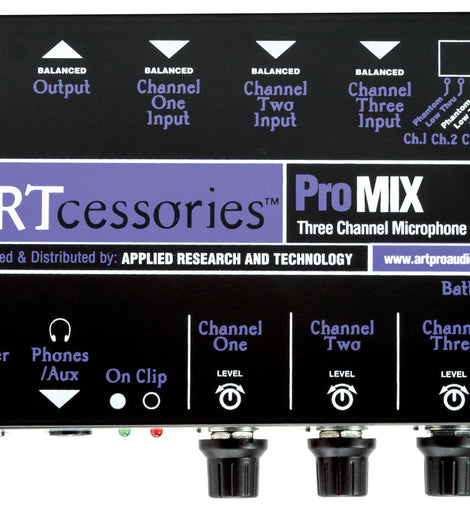 ART PROMIX 3-Channel Battery / AC-Powered Mini Mixer