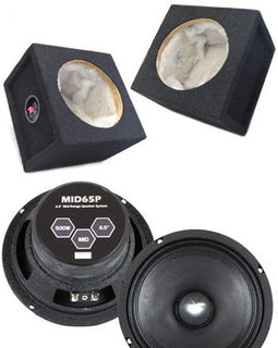 Absolute MID65P 6.5" 500W Mid-Range Aluminum Bullet Loudspeaker + Flat Box