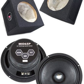 Absolute MID65P 6.5" 500W Mid-Range Aluminum Bullet Loudspeaker + Flat Box