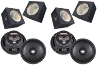 2 Absolute MID65P 6.5" 500W Mid-Range Aluminum Bullet Loudspeaker + Flat Box