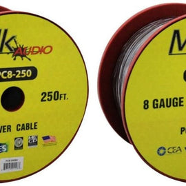 2 Mk Audio PC8-250RD 8 Gauge Red Multi-Strand 250 Feet Power Ground Wire Cable (Total 500 Feet)