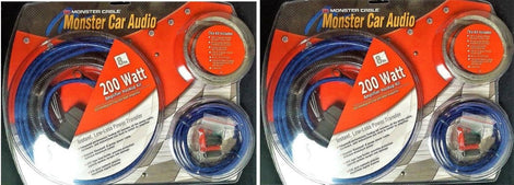 2 Monster Car Audio BL200 Car Amplifier Power Hookup Kit 8 Gauge 200 Watt