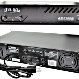 MR DJ AMP3800<BR/> 1000W MAX, 2-channel 360 watts RMS bridgeable dynamic series PA DJ power amplifier