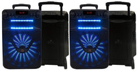 Pair of MR Dj ACE 15" Portable Speaker with Bluetooth/Rechargeable Battery
