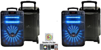 2 Mr Dj ART 12" Bluetooth Portable Speaker Bluetooth Rechargeable App Control