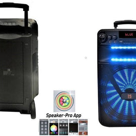 Pair of Mr Dj ART 12" Bluetooth Portable Speaker with Bluetooth/Rechargeable Battery and App Control