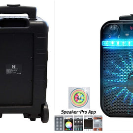 Pair of MR DJ AXL 10" Bluetooth Portable Speaker Bluetooth Rechargeable Battery App Control