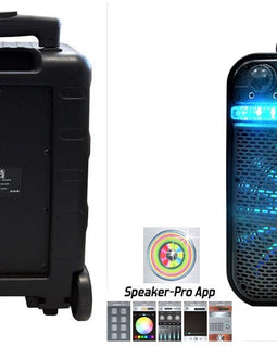 Pair of MR DJ AXL 10" Bluetooth Portable Speaker Bluetooth Rechargeable Battery App Control