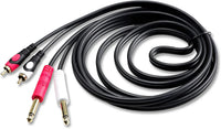 MR DJ CDQR6 6 feet Dual 1/4" Male Mono to Dual RCA Male Audio Cable