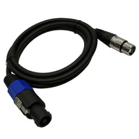MR DJ CSMXF6 6' Speakon Plug Male to XLR Female Extension Cable for PA DJ Amplifier Stage Monitor