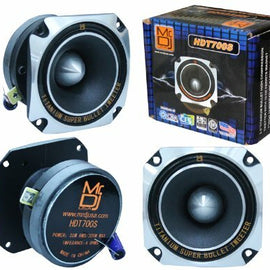 2 Mr. Dj HDT700S 3.5-Inch Titanium Bullet High Compression Tweeter for Car, Van, ATV, UTV, Marine, Boat, Motorcycle, Motorsports, and Competition