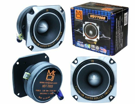 Mr. Dj HDT700S 3.5-Inch Titanium Bullet High Compression Tweeter for Car, Van, ATV, UTV, Marine, Boat, Motorcycle, Motorsports, and Competition