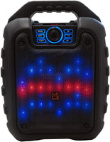 Mr. Dj Disco Bluetooth Speaker Wireless Portable Bluetooth Speaker Karaoke Machine with Sound Activated Lights, Battery Powered, FM Radio, USB/Micro SD Card, & LED Party Light