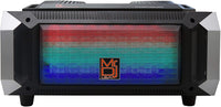 MR DJ Matrix Black Bluetooth Speaker Bluetooth Speaker Karaoke Machine Sound Activated Lights, FM Radio, USB/Micro SD Card, & LED Party Light Perfect for Party
