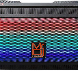 Mr. Dj Matrix Black Bluetooth Speaker<br/>Wireless Bluetooth Speaker Karaoke Machine with Sound Activated Lights, FM Radio, USB/Micro SD Card, & LED Party Light Perfect for Party