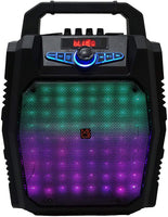 MR DJ USA PartyRock 8" Portable PA Bluetooth Speaker - Powerful Karaoke Machine with Sound Activated LED Lights, FM Radio, USB/SD & Battery Powered