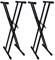2 Mr Dj KS350 Keyboard Stand Adjustable Metal Music Keyboard Electronic Piano Dual X Stand