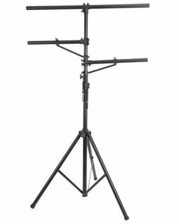 2 MR DJ LS-360 Heavy-Duty Portable DJ Light Stand w/ Two Fixture Arms & T-Bar