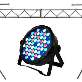 MR DJ LS560 10FT Portable PRO Audio PA DJ Lightweight Aluminum Lighting Truss + MEGA354 SlimPAR 54 Low Profile RGB LED Par