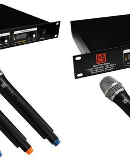 2 MR DJ MICVHF-8500 4 Channel Handheld Wireless Microphone PA/DJ/KTV/Karaoke
