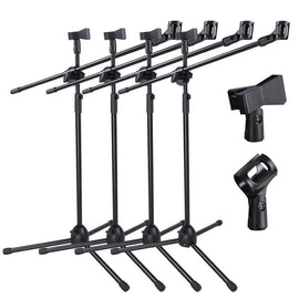 4 MR DJ MS500 Heavy Duty Telescoping Microphone Mic Boom Stand, Tripod Cast Base