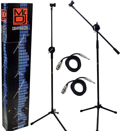 Mr. Dj MS-700OKG Heavy-Duty Tripod Microphone Stand cables connectors
