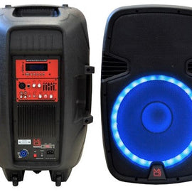 2 MR DJ PBX2690LB 15" Bluetooth Speaker 2-way 15" PA DJ 3500 Watts Active Powered Bluetooth Karaoke Speaker with LED Accent Lighting