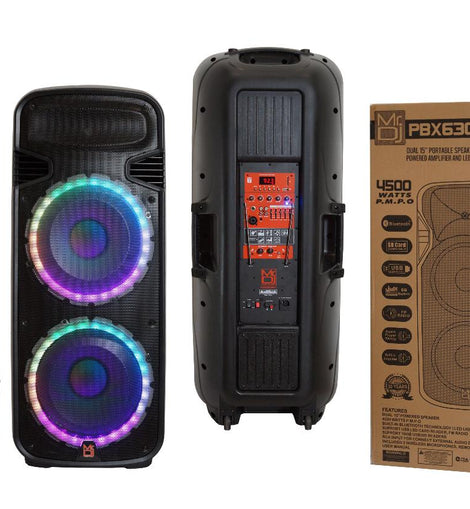 MR DJ PBX6300BAT 4500 Watts Dual 15