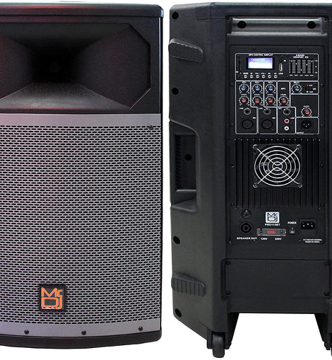 MR DJ PRO115BT PA DJ Powered Speaker <br/>Professional PRO PA DJ 15” 2-Way Full-Range Powered/Active DJ PA Multipurpose Live Sound Loudspeaker