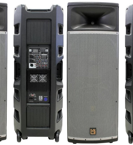 2 Professional PRO PA DJ Dual 15” 3-Way Full-Range Powered/Active DJ PA Multipurpose Live Sound Loudspeaker