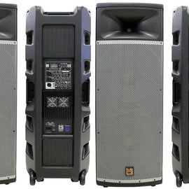 2 Mr Dj PRO215BT PA DJ Powered Speaker PRO PA DJ Dual 15” Full-Range Powered/Active DJ PA Multipurpose Loudspeaker