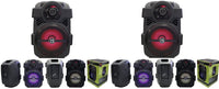 2 MR DJ PSE80BT 8" Portable Active Speaker Rechargeable Party Speaker Bluetooth 1200 Watts