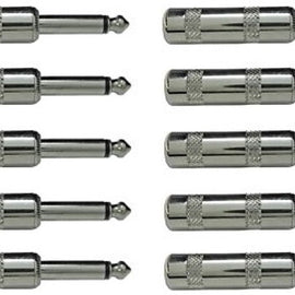 MR DJ QMH10 5 Pair Large Barrel 6.35mm 1/4" Male Mono TS Head Cable Mount Connector