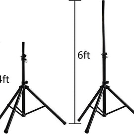 4 MR DJ SS300B Pro Audio DJ Heavy Duty Tripod Speaker Stands