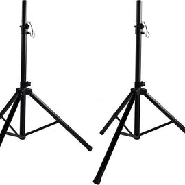 MR DJ Professional PA DJ 2 tripod speaker stands,4-6ft Adjustable Height, 35mm Compatible Insert, for stage/studio monitor/home