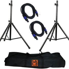 MR DJ SS850PKG 2 Speaker Stand Road Carrying Bag + 2 Speakon Cable