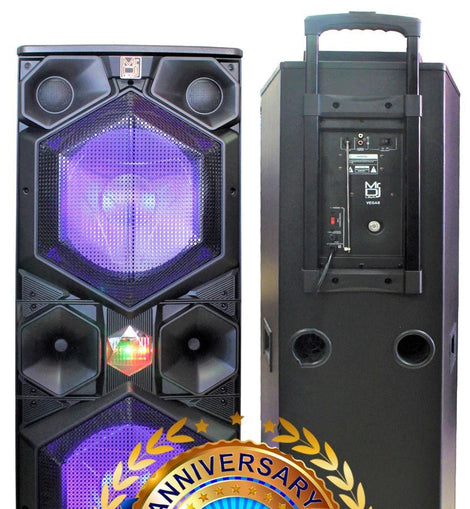 MR DJ VEGAS 3-Way Full-Range Powered/Active DJ PA Live Sound Bluetooth Loudspeaker