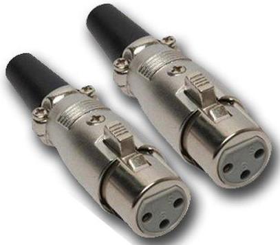 MR DJ XLRFH2 1-Pair XLR Female Head 3 Pin Connector Allows for Speaker Cables Mic