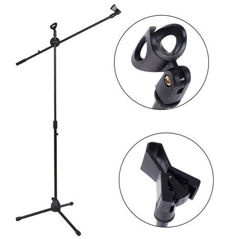 MR DJ MS500 Heavy Duty Telescoping Microphone Mic Boom Stand, Tripod Cast Base