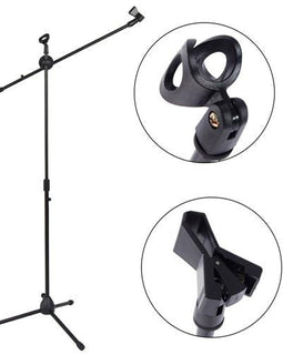MR DJ MS500 Heavy Duty Telescoping Microphone Mic Boom Stand, Tripod Cast Base