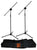 2 Microphone Stands Adjustable Boom Stage or Instrument with Mic Holder Clips & Carry Bag