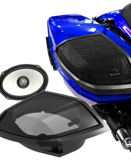 Diamond Audio MSHXM69F2BKLK24 MOTORSPORT HARLEY DAVIDSON CUT IN SPEAKER LID KIT WITH HXM69F2BK 2024 AND UP 2Ω