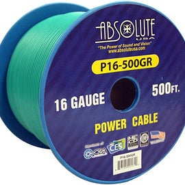 Absolute USA P16-500GR 16 Gauge 500-Feet Spool Primary Power Wire Cable (Green)