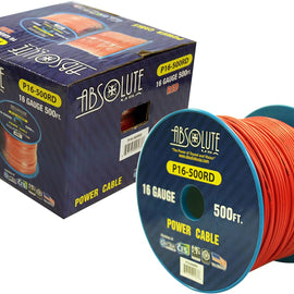 Absolute USA P16-500RD 16 Gauge 500-Feet Spool Primary Power Wire Cable (Red)