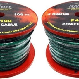 2 Absolute P4-100GR 100' 4-Gauge Green Copper Mix Power Ground Wire Cable