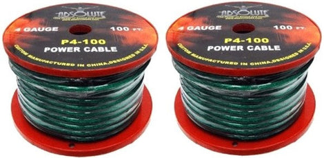 2 Absolute P4-100GR 100' 4-Gauge Green Copper Mix Power Ground Wire Cable