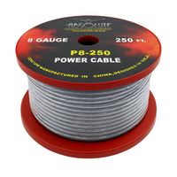 Absolute P8250SV 8GA 250' Silver Power Ground Wire Car Audio Amplifier Marine Cable