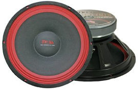 MR DJ PA108 8" 300-Watt Universal PA/DJ Raw Woofer Subwoofer, Black/Red