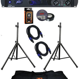 Peavey IPR 2 3000 2-Channel Lightweight 3000W Power Amplifier Bundle